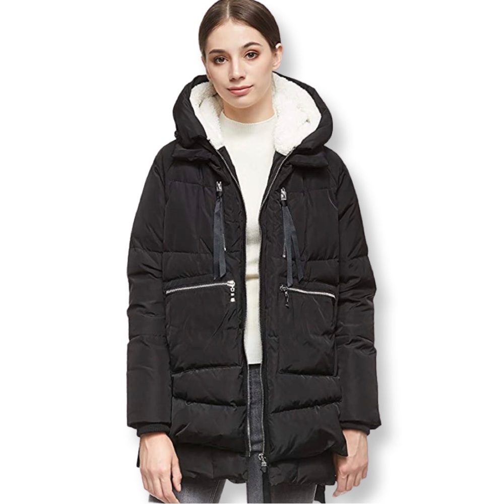 The Amazon Coat Orolay Women's Black Thickened Down Jacket size S small